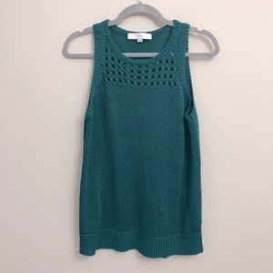 Loft Knit Sleeveless Top Green Large